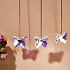 SUPERFINDINGS 3Pcs Glass Butterfly Pendant Decorations AJEW-FH0005-36-5