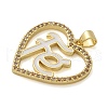 Brass Micro Pave Cubic Zirconia Pendants KK-M319-04G-01-2