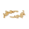 Brass Micro Pave Clear Cubic Zirconia Connector Charms KK-E068-VC019-3
