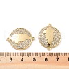 Rack Plating Brass Micro Pave Clear Cubic Zirconia Honduras Map Links Connector Charms KK-C063-23G-3