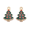 Christmas Theme Alloy Enamel Pendants ENAM-T020-10G-2