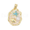 Brass Enamel Pendants KK-U068-02A-02G-1