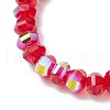 6Pcs 6 Colors Electroplate Glass Beaded Stretch Bracelets for Women BJEW-JB11706-5