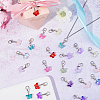 96Pcs 12 Colors Butterfly Glass Pendants HJEW-HS00002-5
