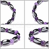 Round Natural Amethyst Stretch Bracelets X-BJEW-G072-10-3