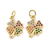 Brass Micro Pave Colorful Cubic Zirconia Charms KK-E068-VF123-2