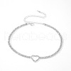 Heart Alloy Full Crystal Rhinestone Link Chain Choker Necklaces for Women FS-WGC99F9-01-5