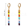 Glass Seed Beads Dangle Hoop Earrings EJEW-SW00002-7