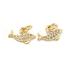 Brass Micro Pave Clear Cubic Zirconia Charms KK-Z044-14B-1