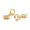 Brass Cubic Zirconia European Dangle Charms KK-B037-23G-2