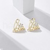 Brass Clear Cubic Zirconia Stud Earrings EJEW-Q014-10G-1