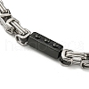 Two Tone 304 Stainless Steel Rectangle & Byzantine Chain Bracelet BJEW-B078-40BP-2