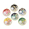 Rack Plating Alloy Enamel Pendants FIND-I038-14-1