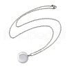 304 Stainless Steel Flat Round Pendant Pet Urn Ashes Necklaces NJEW-S455-01P-4