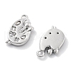 Brass Micro Pave Clear Cubic Zirconia Charms KK-M102-48P-2
