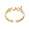 304 Stainless Steel Word Love Open Cuff Ring RJEW-T023-72G-2