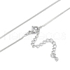 Brass Square Snake Chain Necklaces NJEW-U008-09S-2