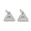 Brass Micro Pave Clear Cubic Zirconia Pendants KK-S367-13A-1