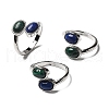 Natural Malachite & Lapis Lazuli Finger Rings RJEW-A068-02P-01-4