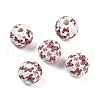 Painted Wood European Beads WOOD-F017-04G-1