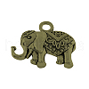 Elephant Tibetan Style Alloy Pendants TIBEP-R344-54AB-LF-1