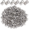 SOFPLATE 300Pcs 304 Stainless Steel Fold Over Crimp Cord Ends STAS-SP0001-76-1