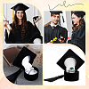 SUNNYCLUE 4Pcs Doctoral Hat Shaped Velvet Jewelry Ring Storage Boxes CON-SC0001-18A-5