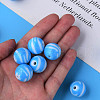 Opaque Striped Acrylic Beads MACR-S373-27B-09-7