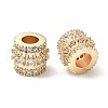 Brass Micro Pave Cubic Zirconia European Beads KK-A254-17G-1