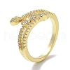 Brass Micro Pave Cubic Zirconia Cuff Rings RJEW-G310-14G-1