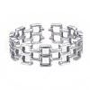 304 Stainless Steel Square Open Cuff Ring RJEW-T023-15P-1
