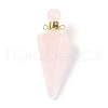 Natural Rose Quartz Faceted Cone Openable Perfume Bottle Big Pendants G-L524-18G-12-1