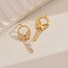 Elegant Butterfly Brass Pave Clear Cubic Zirconia Dangle Stud Earrings UU2168-5
