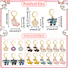  2 Sets 2 Style Cow & Sheep Alloy Enamel Charm Locking Stitch Marker HJEW-NB0002-10-2