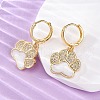 Brass Clear Cubic Zirconia Hoop Earrings EJEW-Q042-03B-G-3