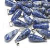 Natural Blue Spot Jasper Pendants G-T081-13-1
