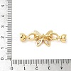 Butterfly Brass Micro Pave Clear Cubic Zirconia Fold Over Clasps KK-U059-28G-3