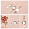 AHADERMAKER 6Pcs 3 Styles Zinc Alloy Heat Transfer Sublimation Blank Pendant Decorations AJEW-GA0007-52-4
