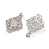 Natural Rose Quartz Pendants G-Z077-01P-12-2