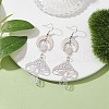 Brass & Stainless Steel Dangle Earrings EJEW-TA00396-2