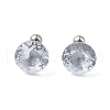 Diamond 304 Stainless Steel Crystal Cubic Zirconia Stud Earrings EJEW-U067-01P-4