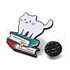 Bookish Cat Shape Alloy Enamel Pin Brooches JEWB-C029-04D-EB-3