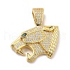 Brass Micro Pave Clear Cubic Zirconia Pendants KK-H433-36G-1