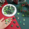 SUNNYCLUE 60Pcs 10 Styles Christmas Theme Oapque Resin Decoden Cabochons RESI-SC0005-65-3