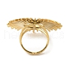Ion Plating(IP) 304 Stainless Steel Sunflower Open Cuff Rings for Women RJEW-Z053-01G-3