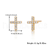 Fashionable S925 Sterling Silver Clear Cubic Zirconia Cross Stud Earrings KP6909-1-3