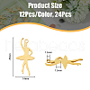 DICOSMETIC 24Pcs 2 Colors Ion Plating(IP) 201 Stainless Steel Pendant STAS-DC0014-94-2