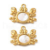 304 Stainless Steel Pave Natural White Shell Pendants STAS-C122-21A-02G-1