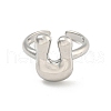 Brass Letter Open Cuff Rings for Women RJEW-G313-01U-P-2