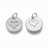 Brass Micro Pave Clear Cubic Zirconia Charms KK-R133-034P-NF-2
